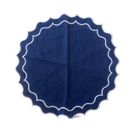 Navy Blue Cloth Placemat Round