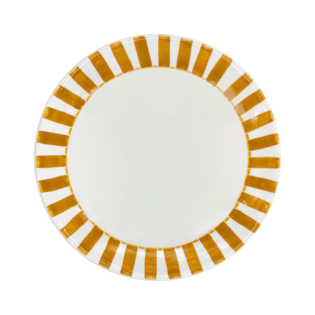 Yellow Stripes Dinner Plate