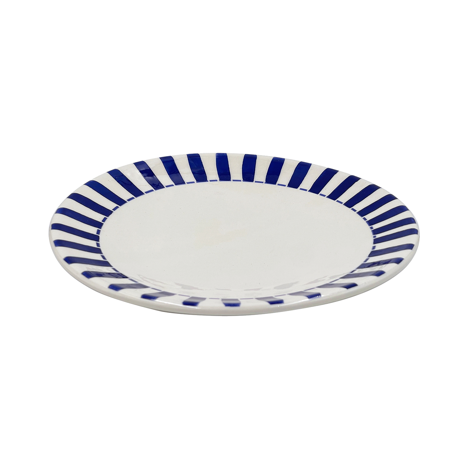 Navy Blue Stripes Dinner Plate (Seconds)