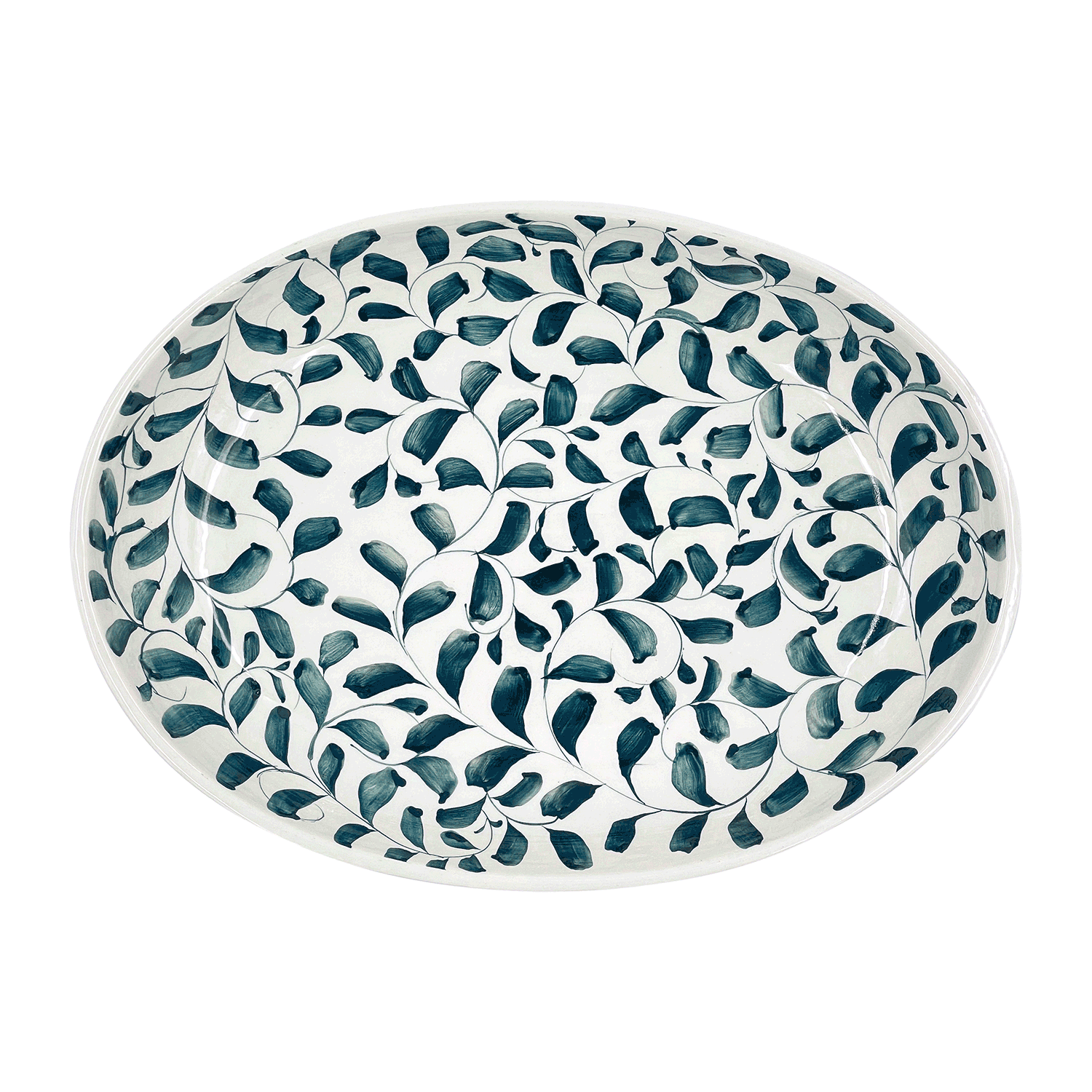 Small Green Scroll Oval Platter (Seconds)