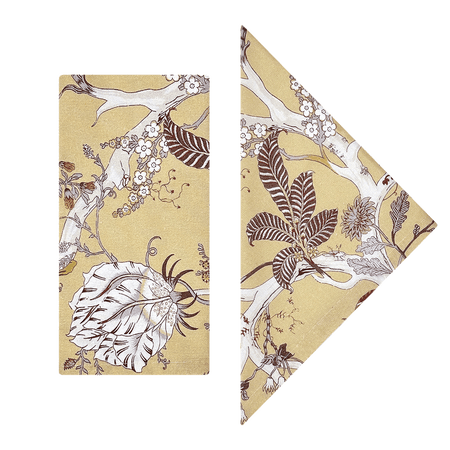 Butter Yellow Chintz Napkins (Set of 4)