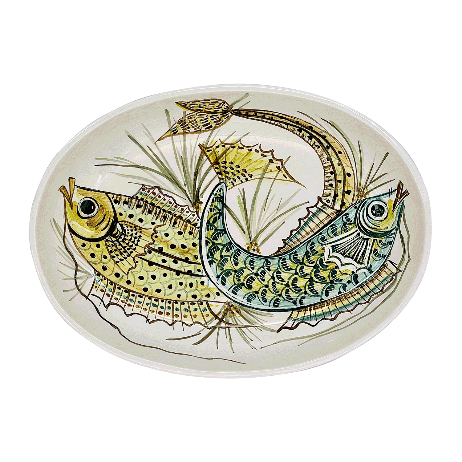 Small Yellow Aldo Fish Oval Platter (Seconds)