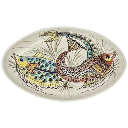 Large Red Aldo Fish Oval Platter