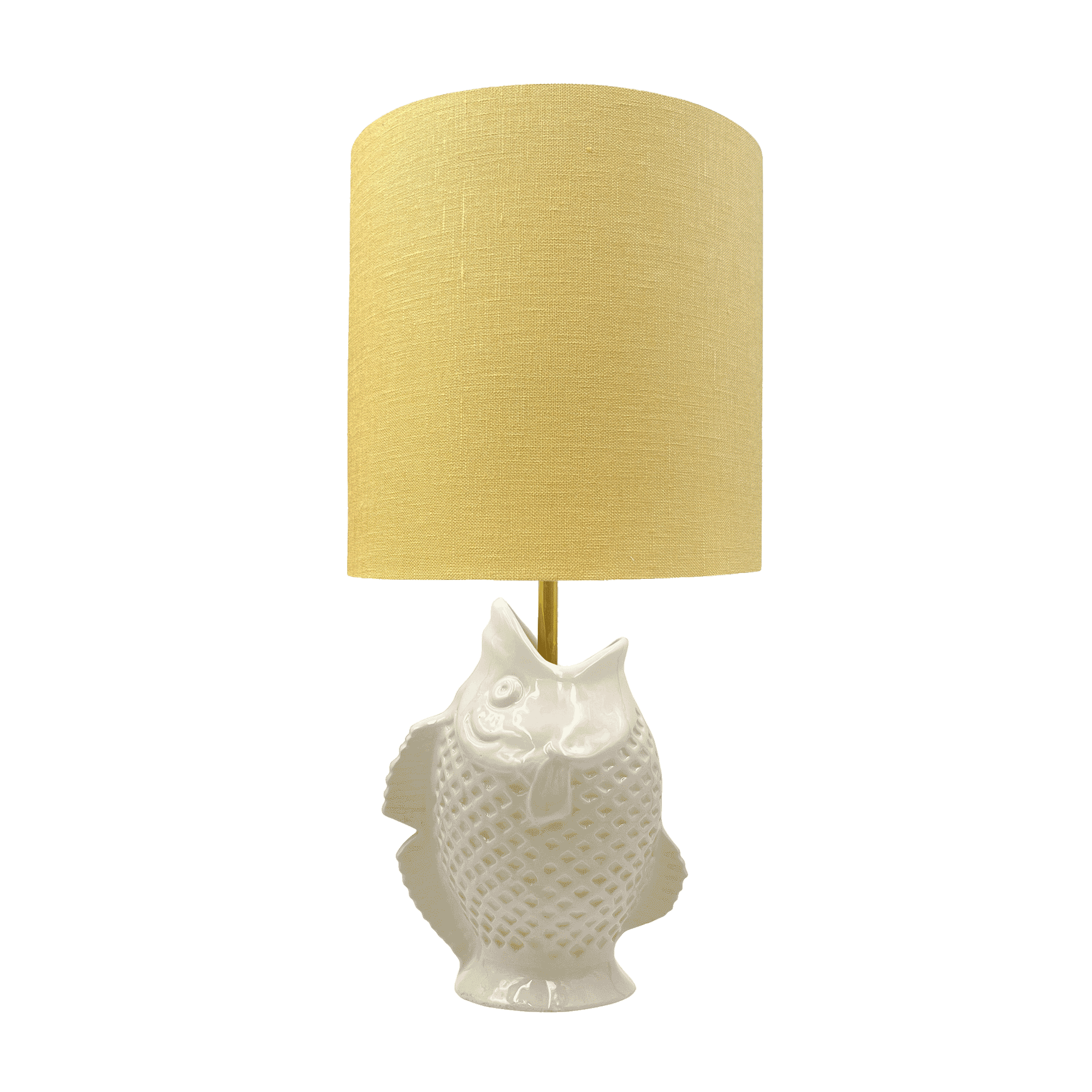 Yellow Drum Linen Lampshade (Seconds)