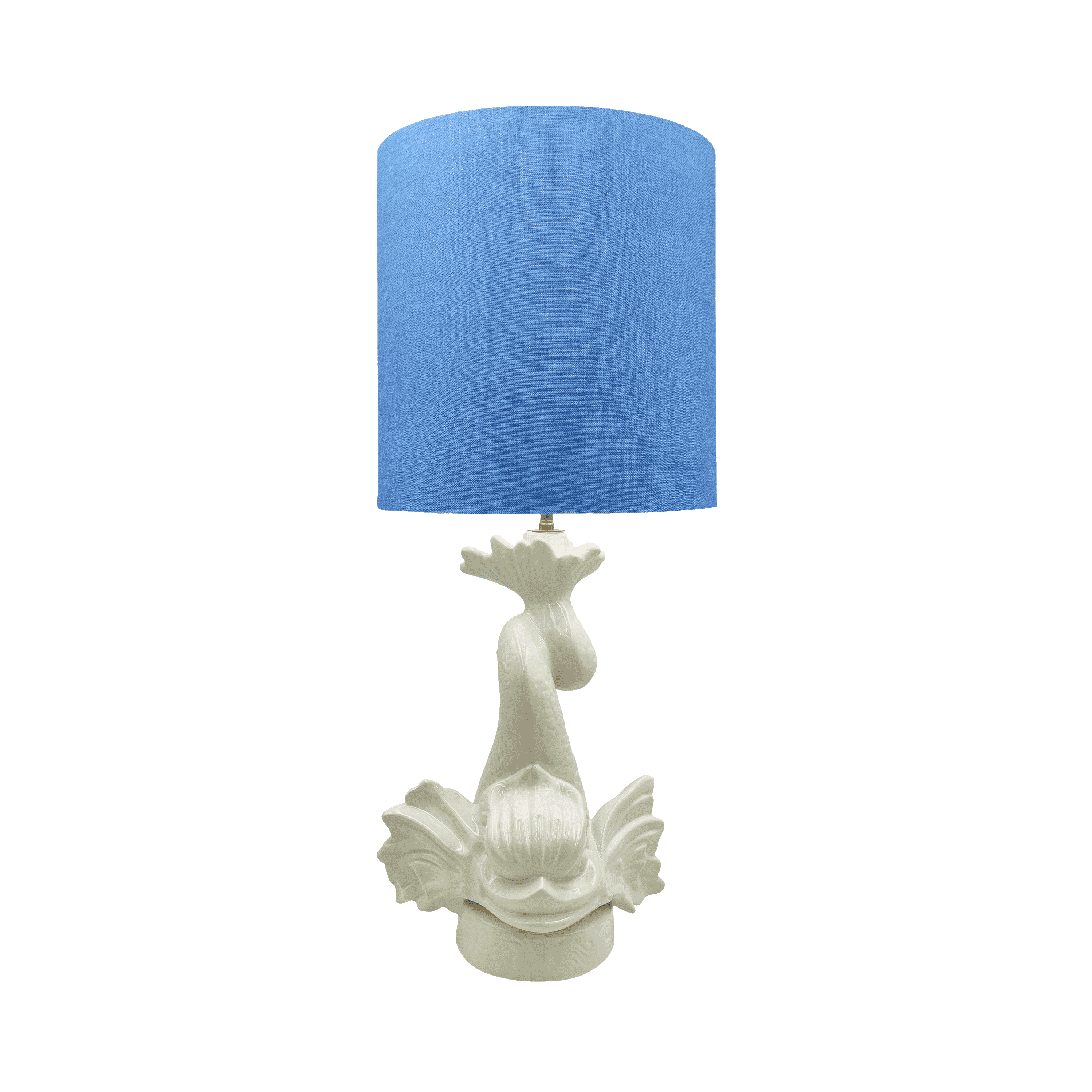 Navy Blue Drum Linen Lampshade (Seconds)
