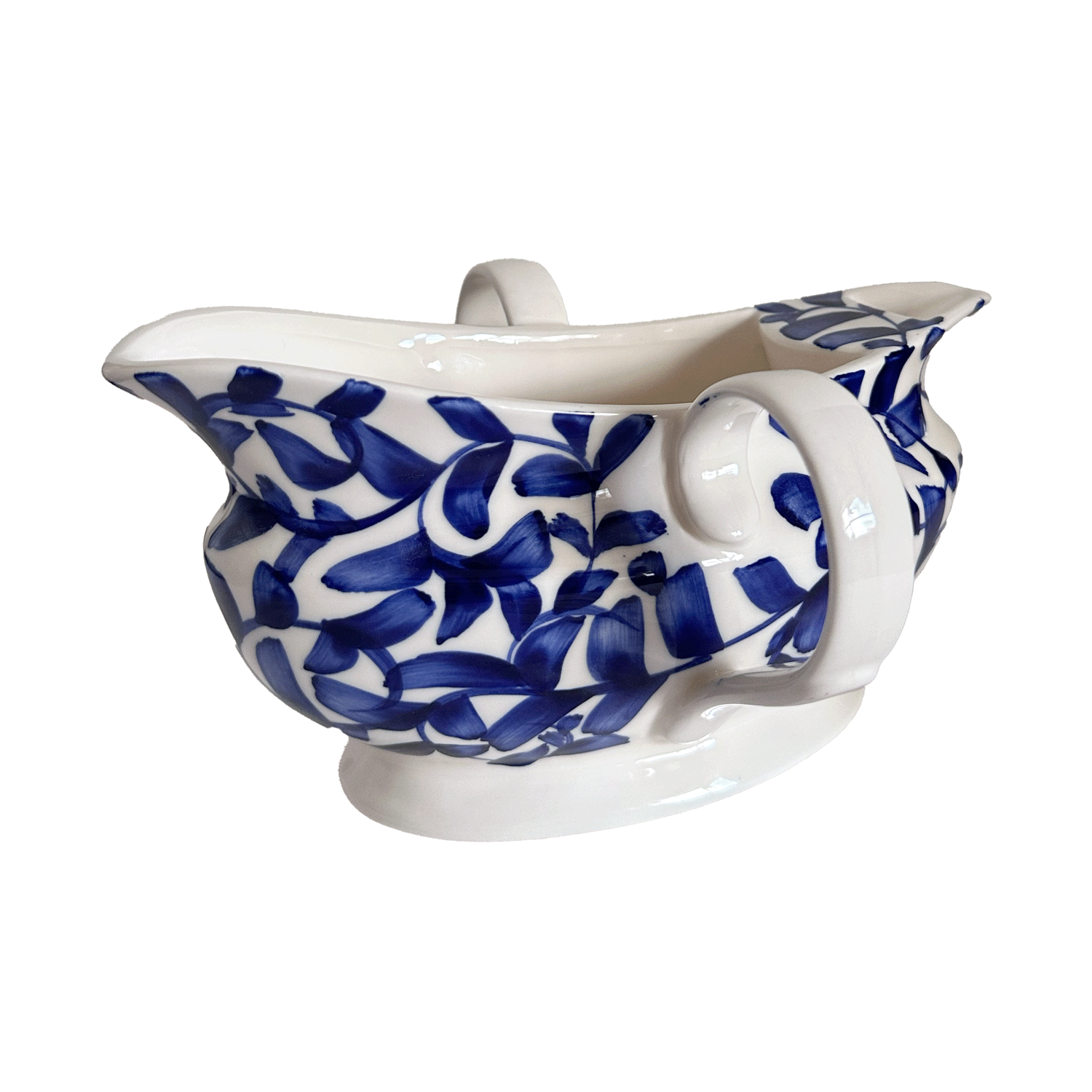 Navy Scroll Gravy Boat