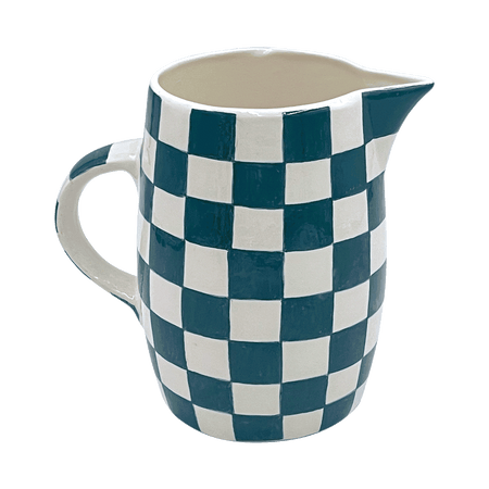 Green Checks Water Jug (Seconds)