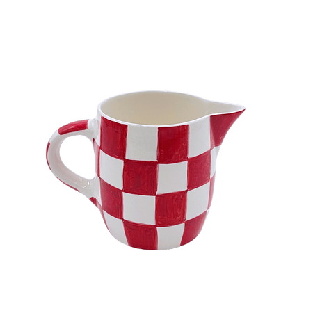 Red Checks Milk Jug