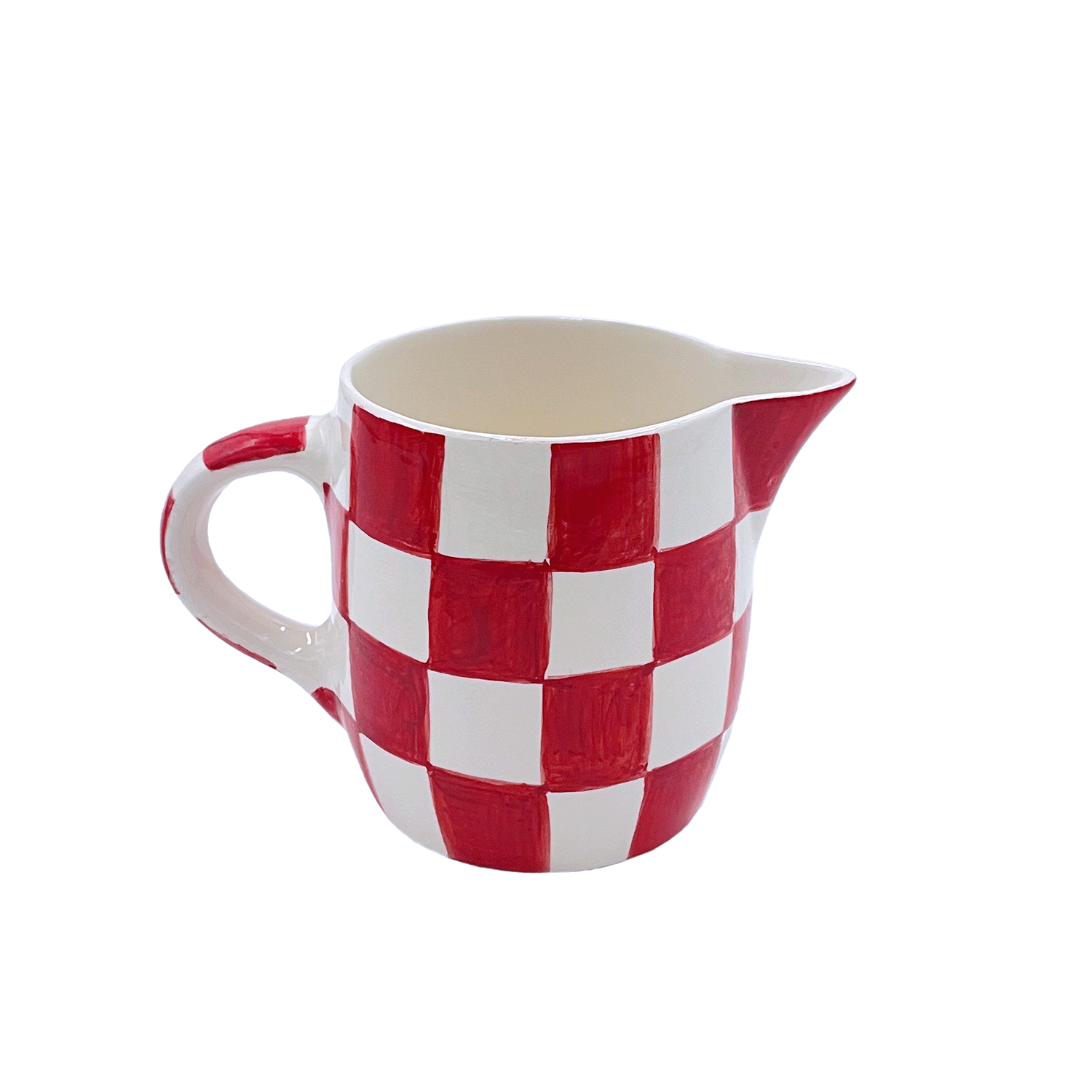 Red Checks Milk Jug (Seconds)