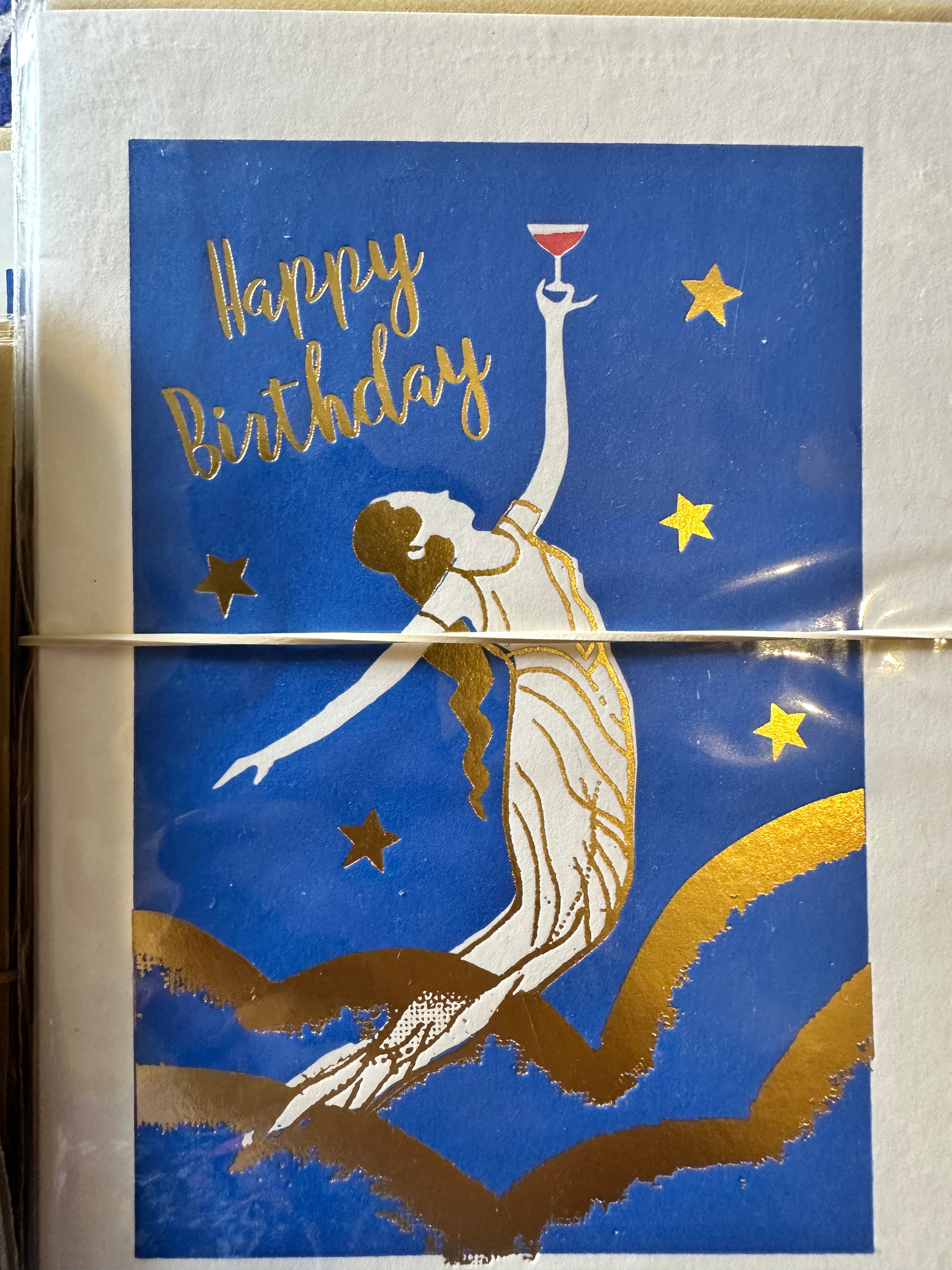 Happy Birthday Mermaid Gold Card