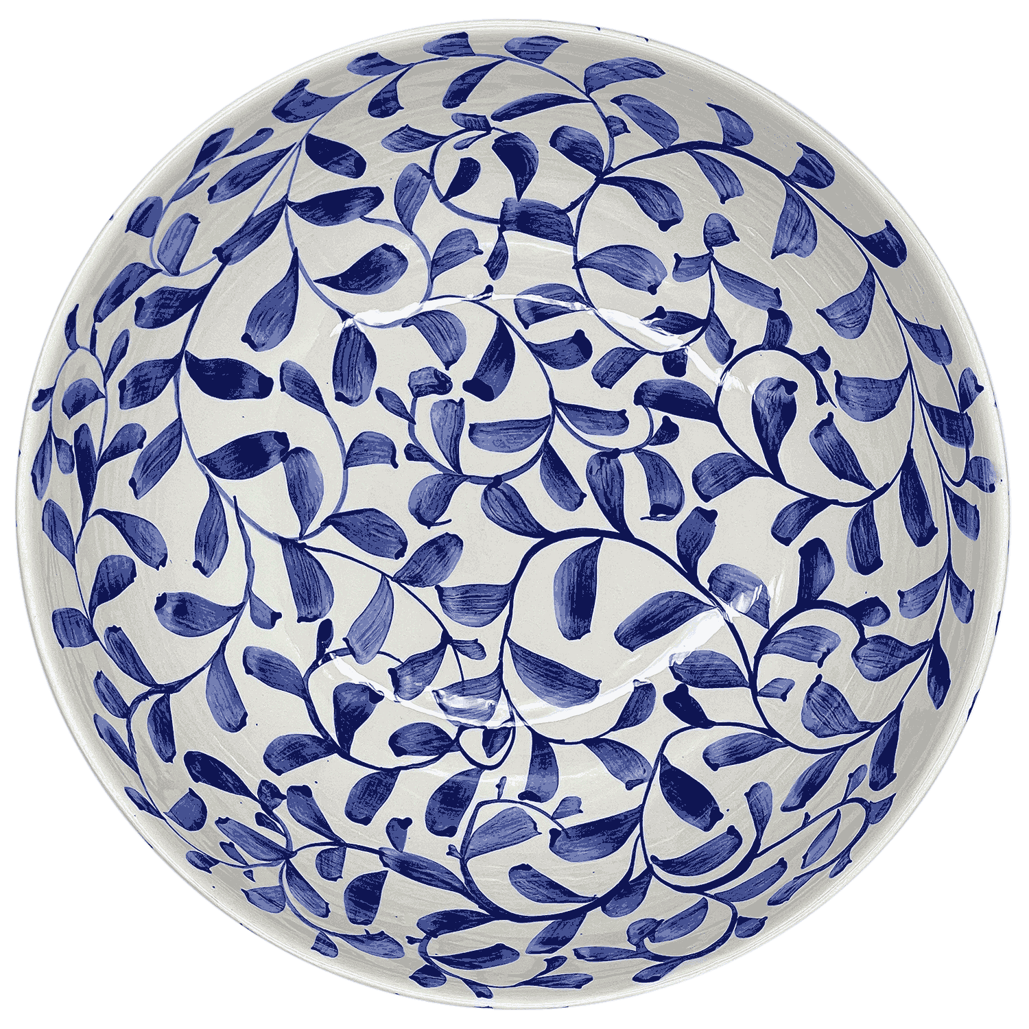 Navy Blue Scroll Salad Bowl (Seconds)