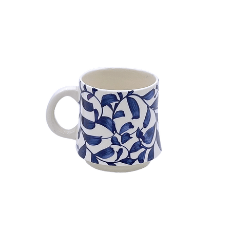 Small Navy Blue Scroll Mug