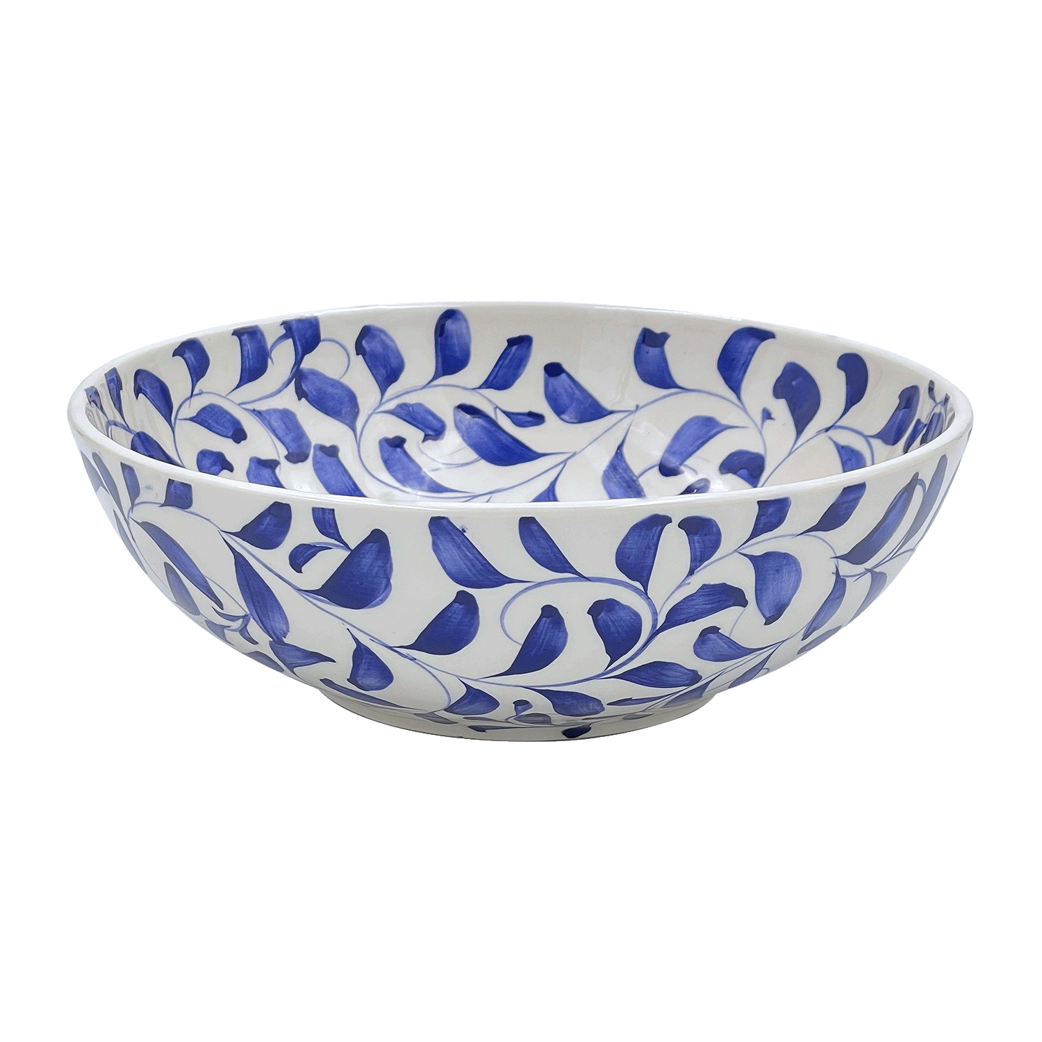 Large Navy Blue Scroll Bowl (Seconds)