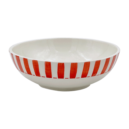 Large Red Stripes Bowl