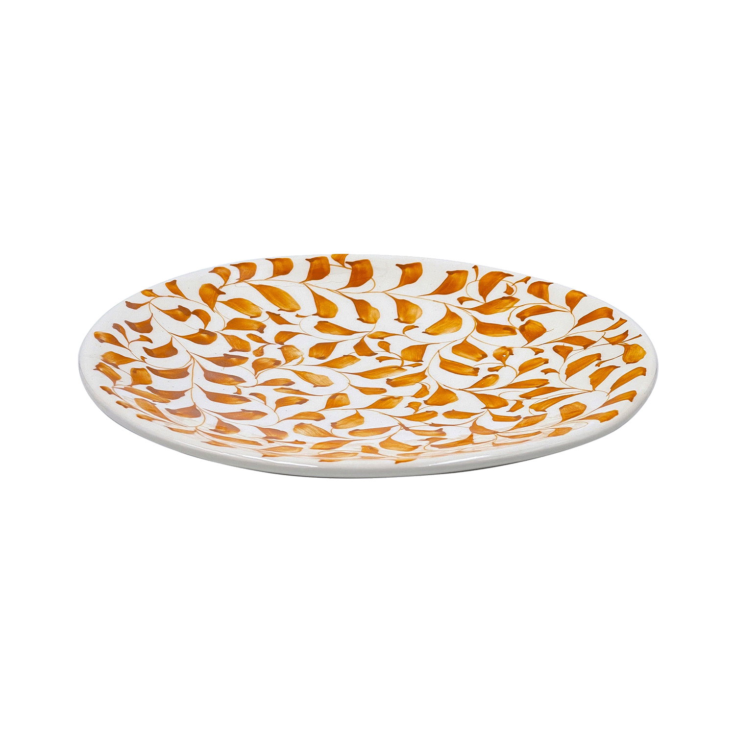 Yellow Scroll Dinner Plate (Seconds)