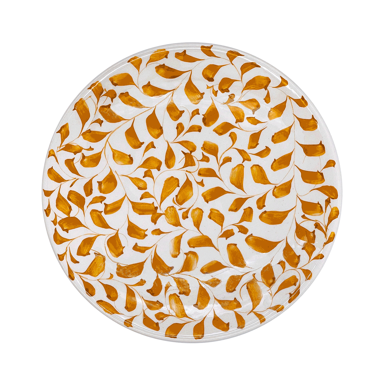 Yellow Scroll Dinner Plate (Seconds)