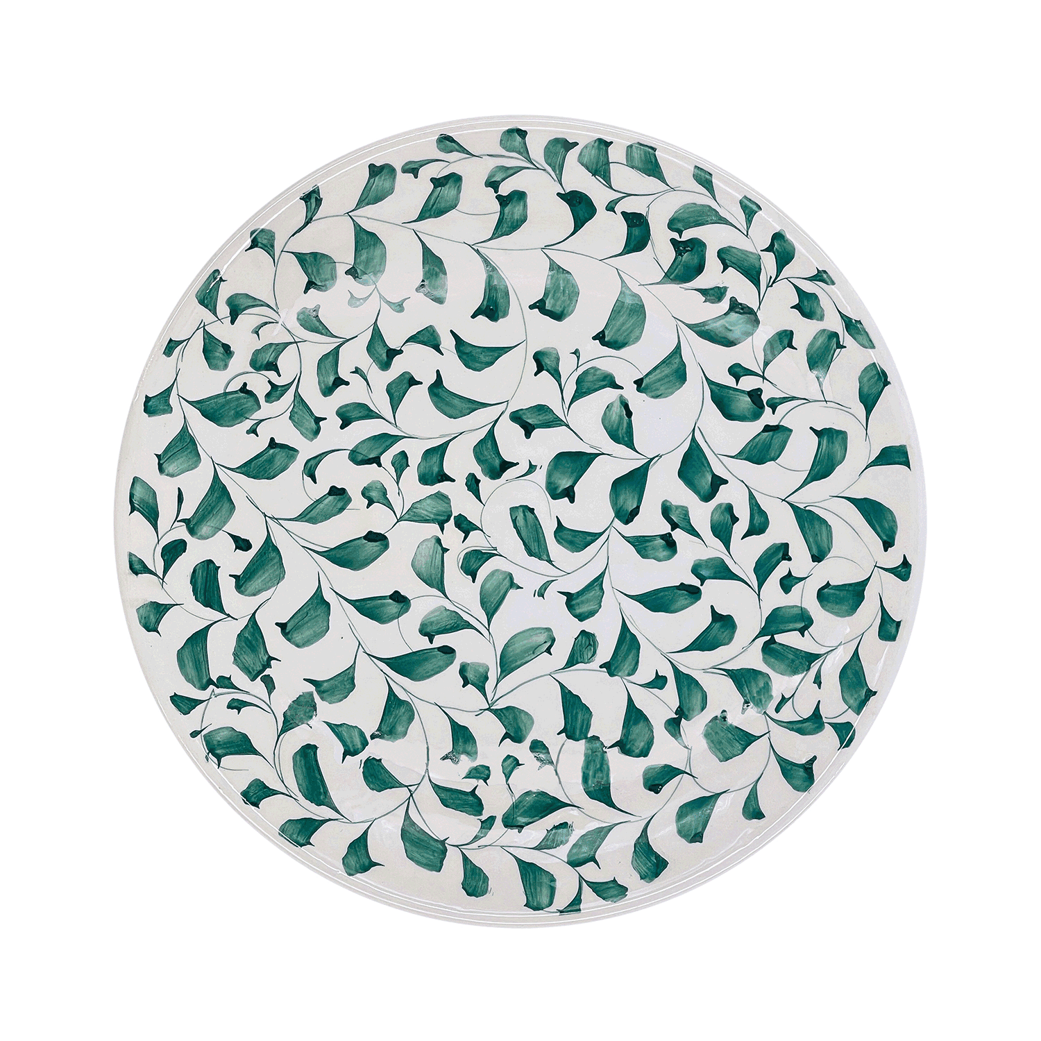 Green Scroll Dinner Plate (Seconds)