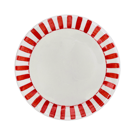 Red Stripes Dinner Plate