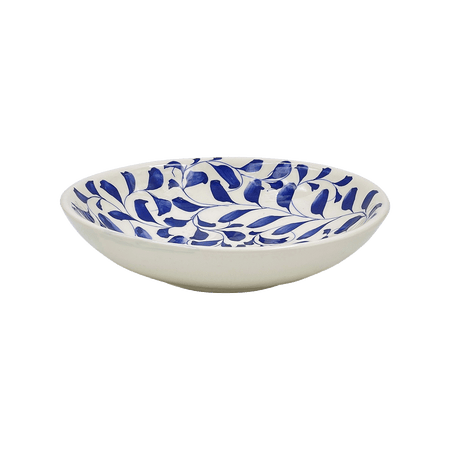 Navy Blue Scroll Pasta Bowl