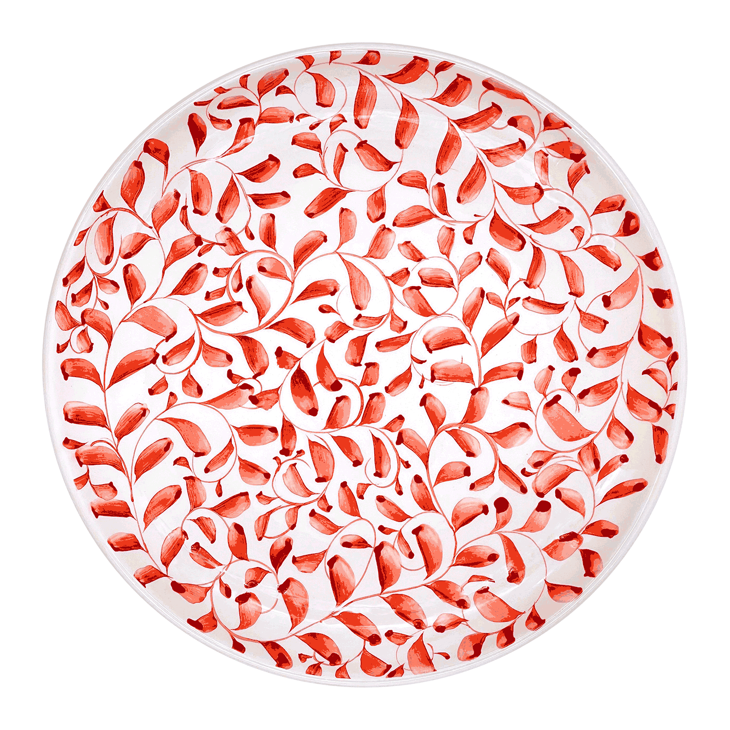 Red Scroll Charger Plate (Seconds)