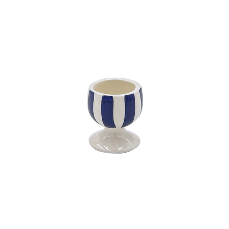 Navy Blue Stripes Egg Cup