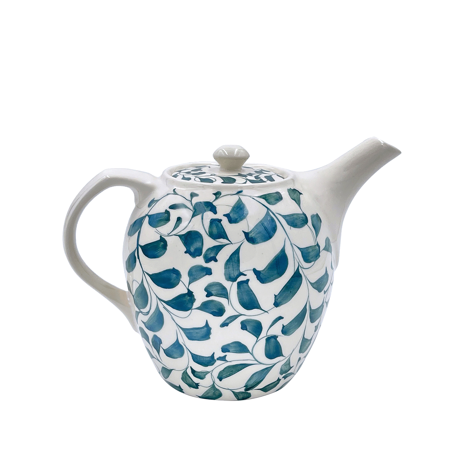 Green Scroll Teapot (Seconds)