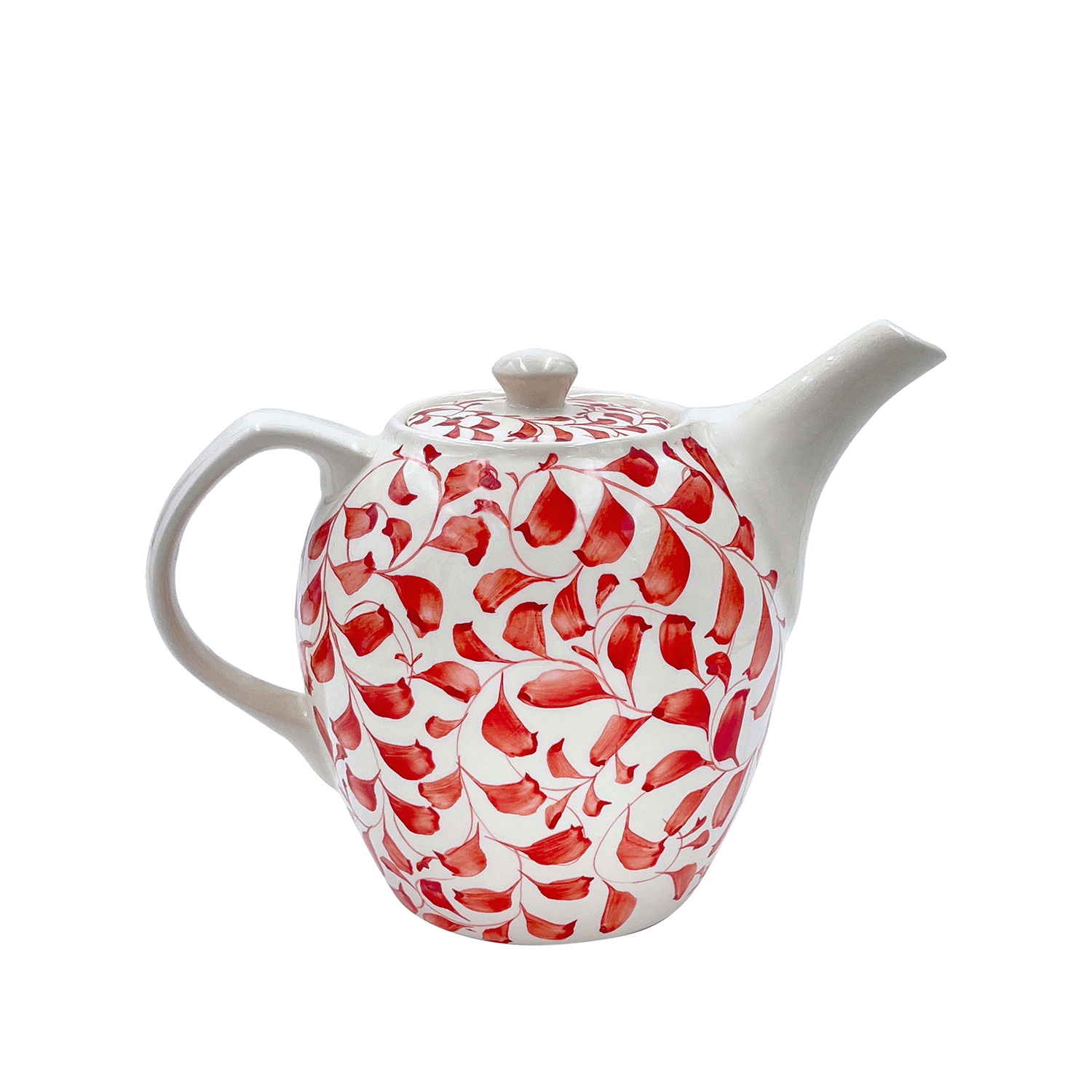 Red Scroll Teapot (Seconds)
