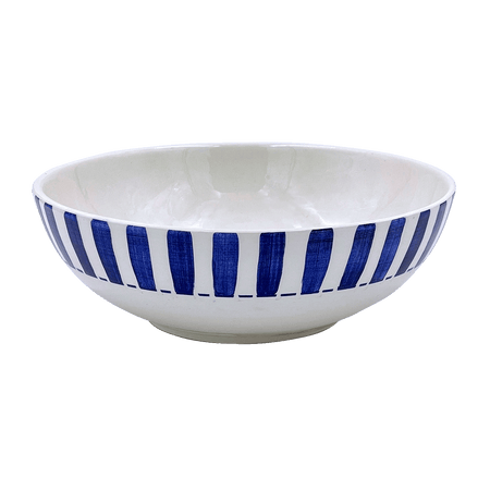 Large Navy Blue Stripes Bowl