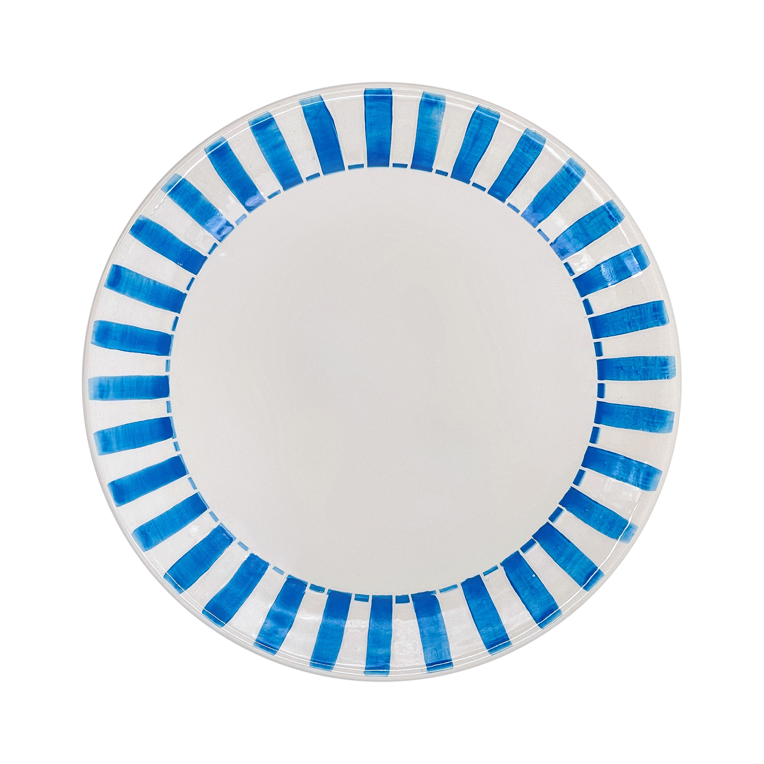 Light Blue Stripes Dinner Plate (Seconds)