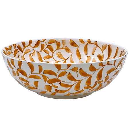 Yellow Scroll Salad Bowl