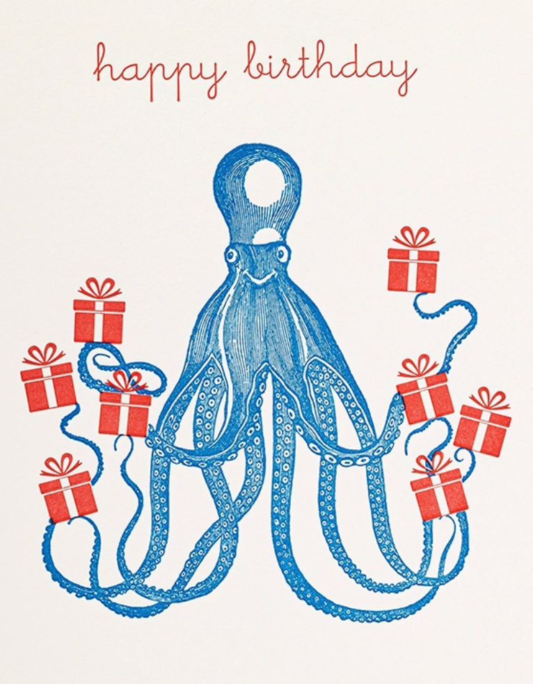 Happy Birthday Octopus Card