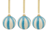 Azure Stripe Christmas Bauble (Set of 3)
