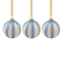 Powder Blue Stripes Christmas Bauble (Set of 3)
