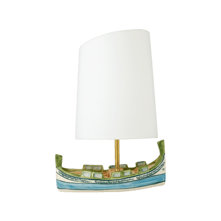 Luzzu Boat Table Lamp with Sail Lampshade